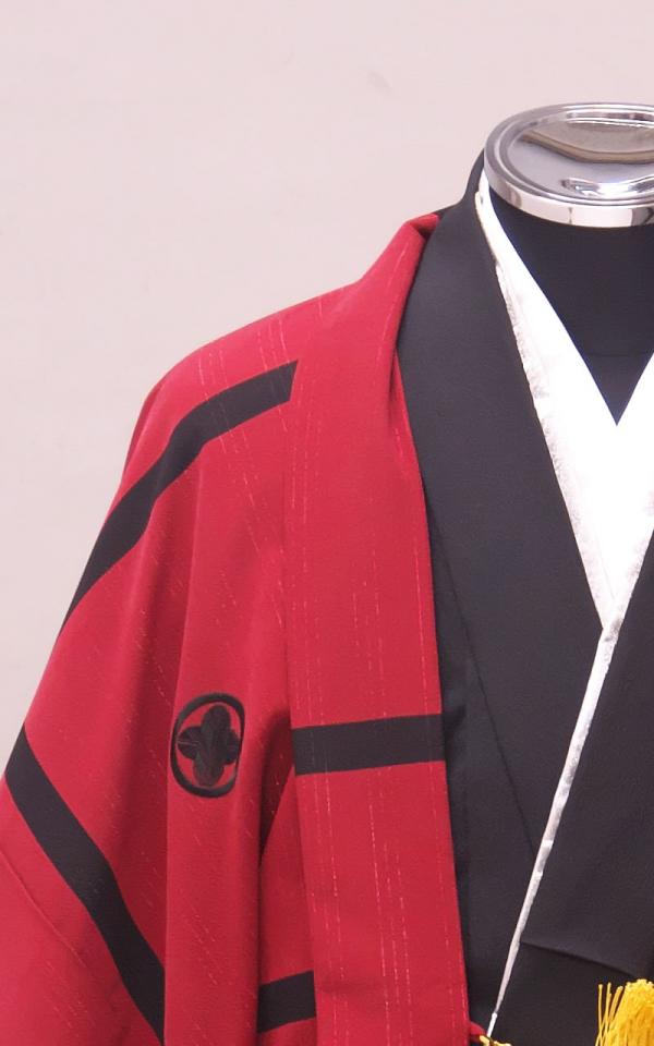 赤紅色の紋付レンタル